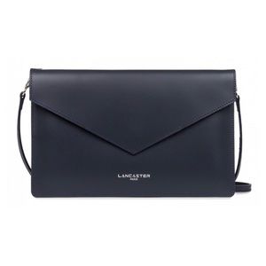 NWT Made in France Leather Crossbody Clutch Navy